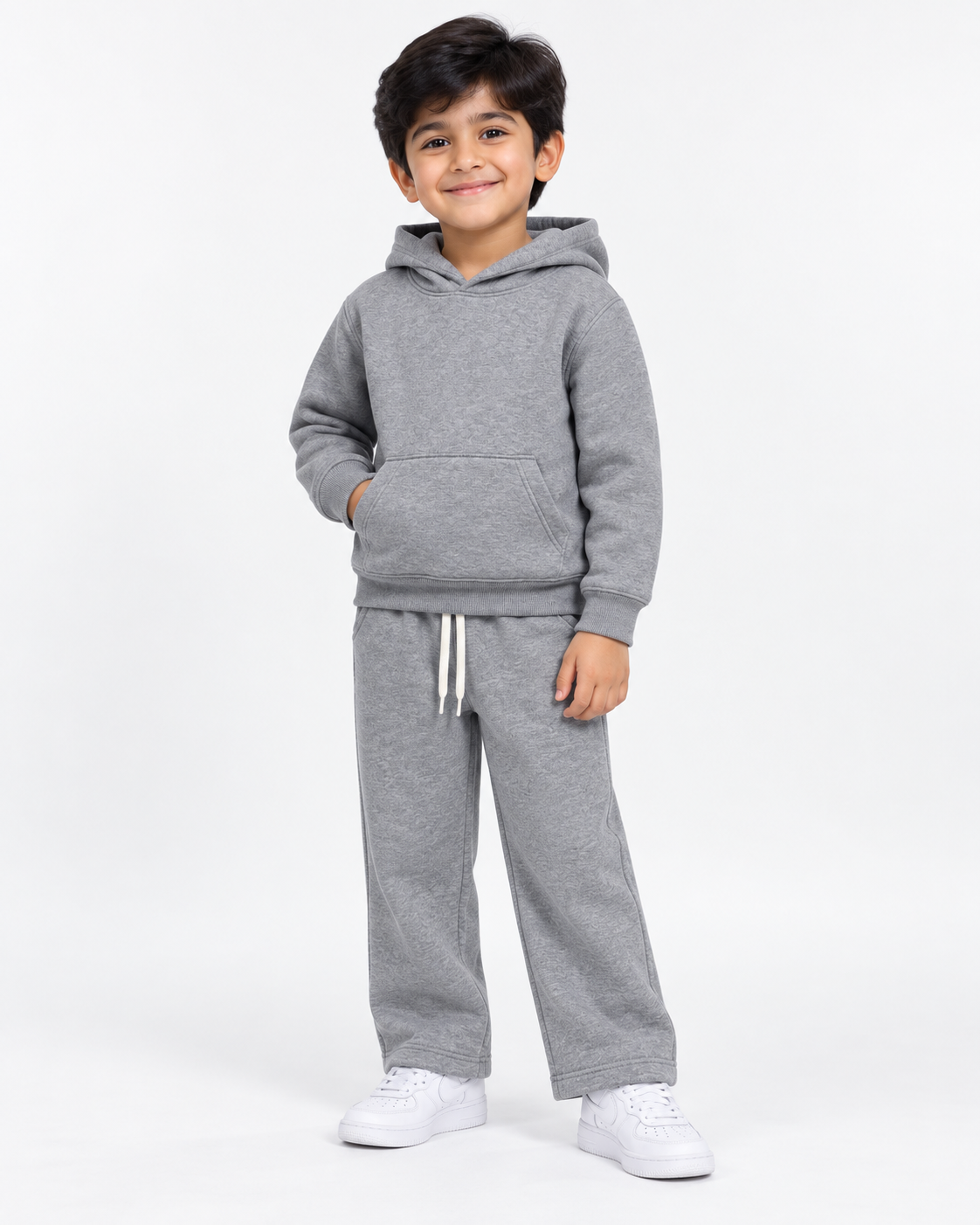Cozy Hoodie Fleece Gray Set