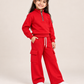 Cozy Mock Neck Fleece Red Set