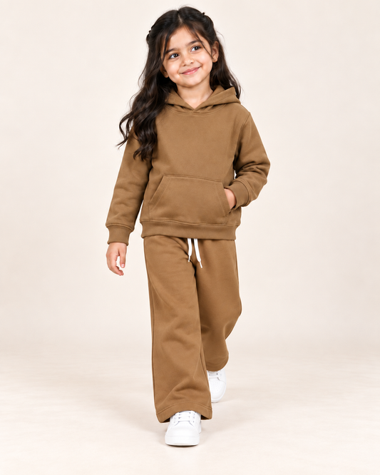 Cozy Hoodie Fleece Camel Set