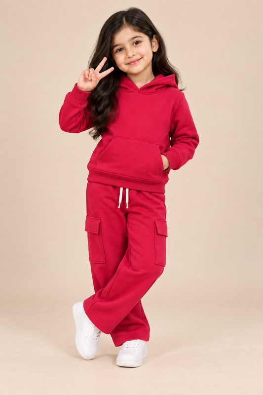 Cozy Hoodie Fleece Ox Blood Co-Ord Set