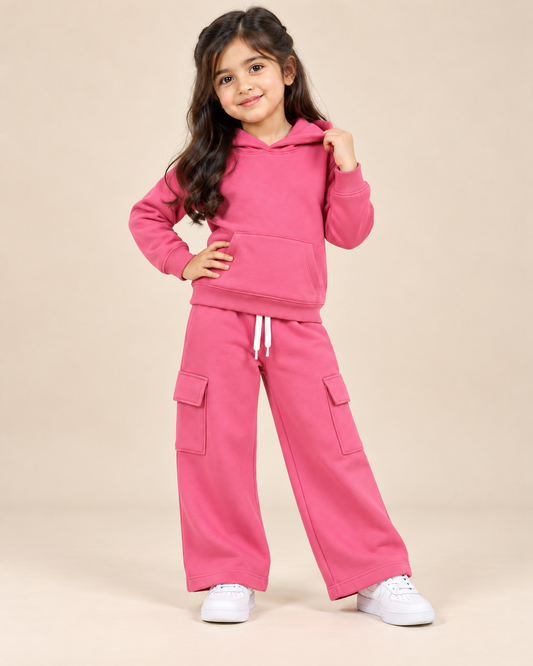 Cozy Hoodie Fleece Pink Set