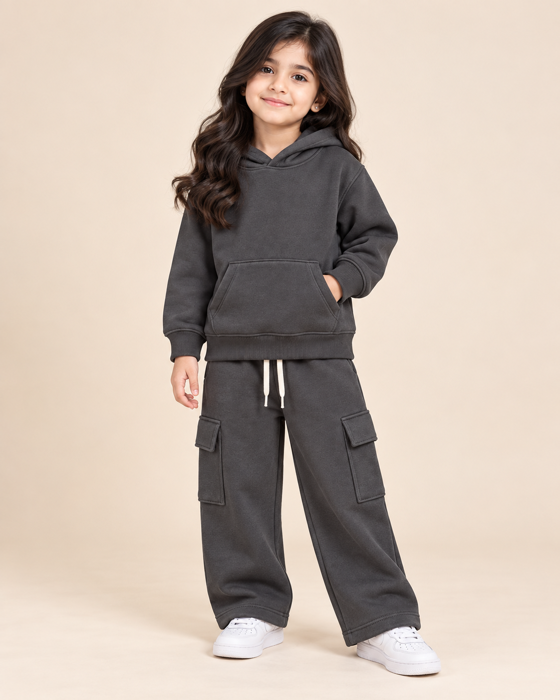 Cozy Hoodie Fleece Black Set