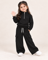 Cozy Mock Neck Fleece Black Set
