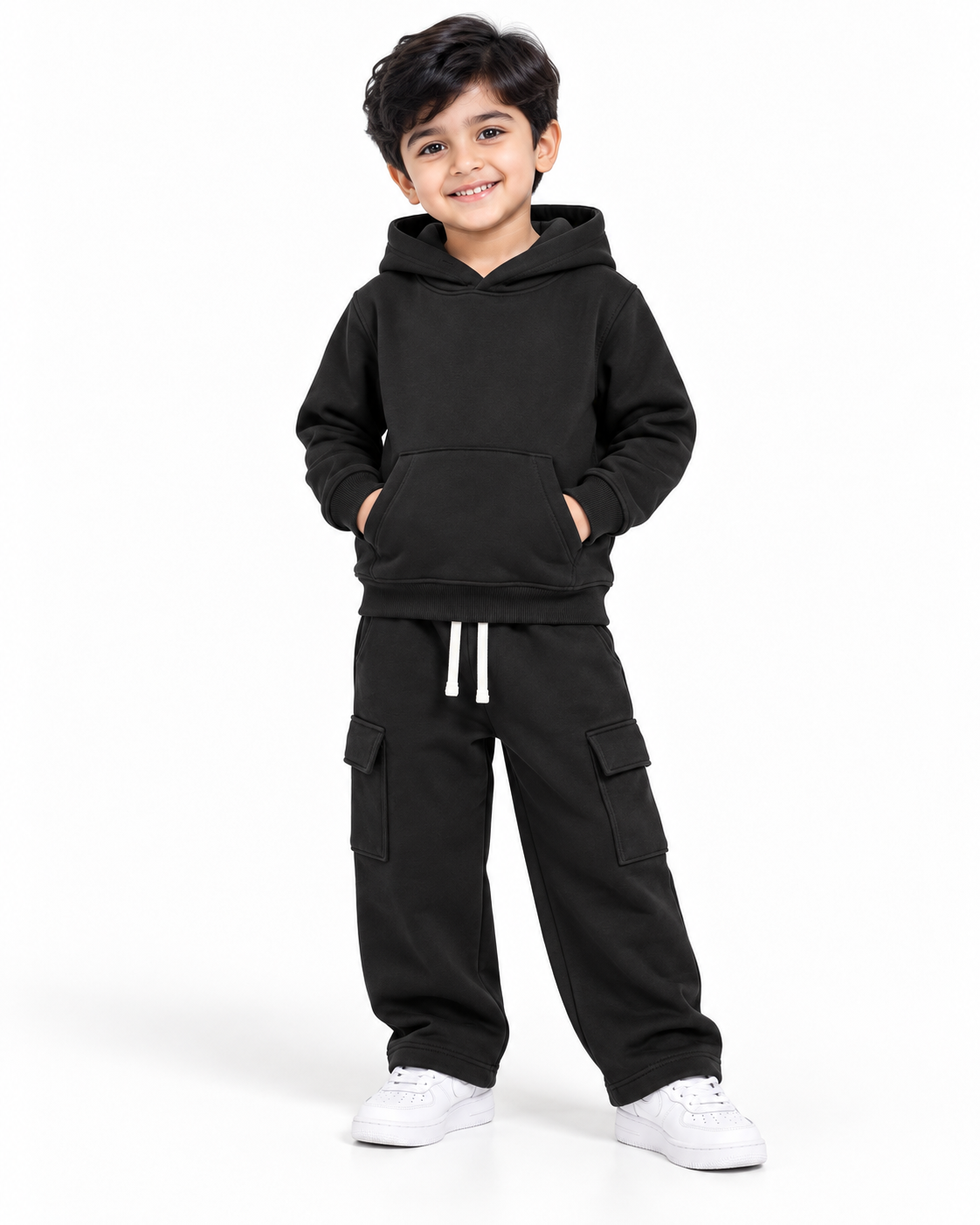 Cozy Hoodie Fleece Black Set