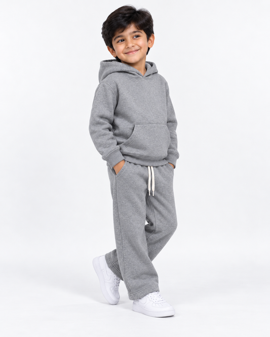 Cozy Hoodie Fleece Gray Set