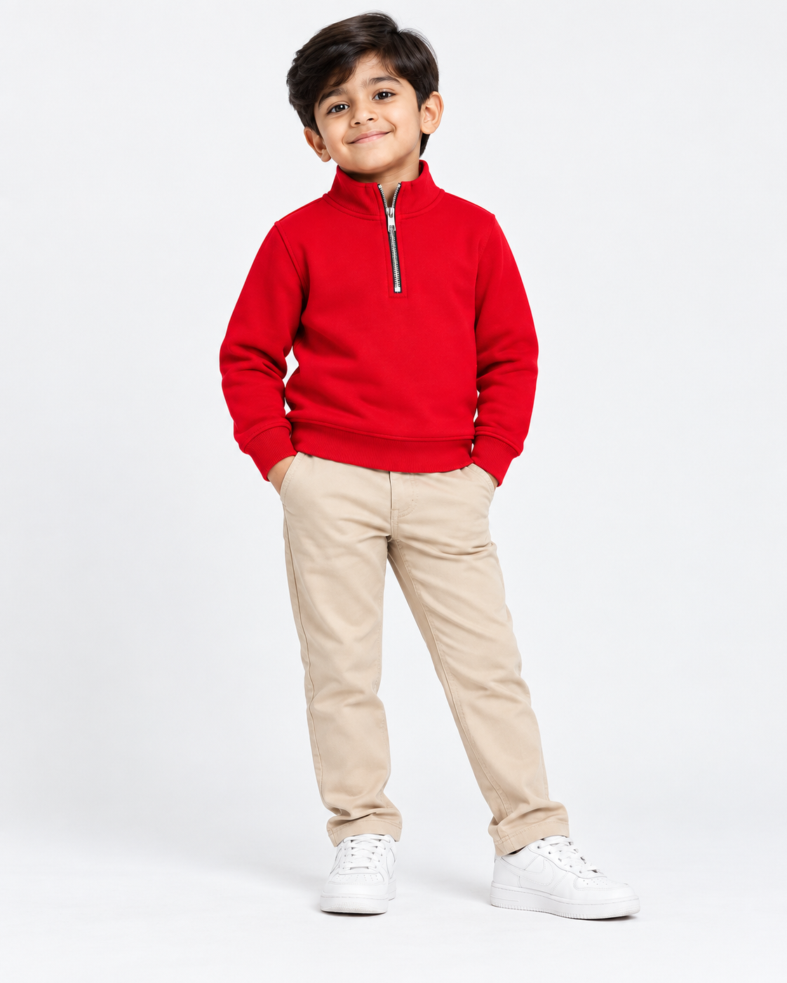 ComfyNest Fleece Red Quarter Zip