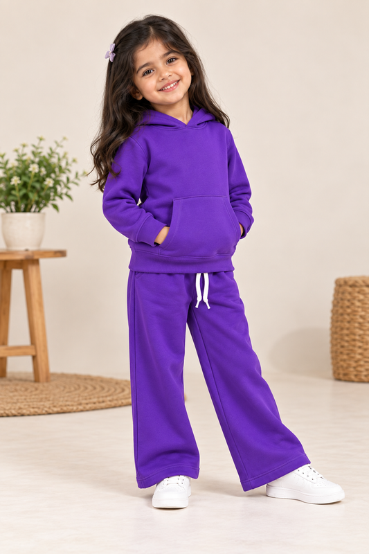 Cozy Hoodie Fleece Purple Co-Ord Set