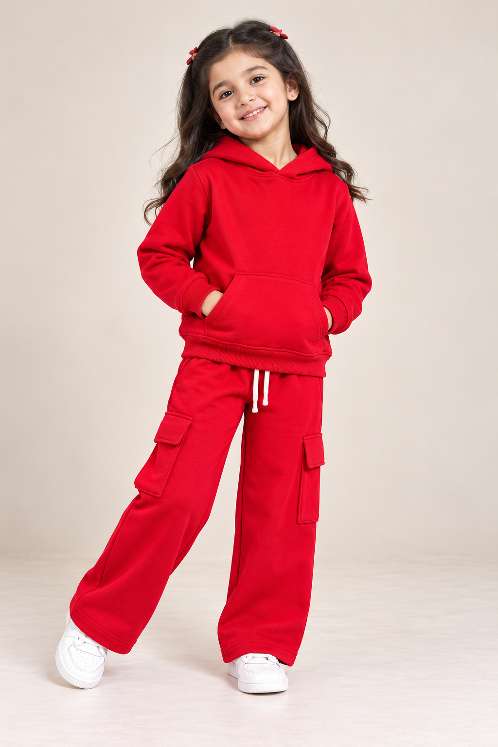 Cozy Hoodie Fleece Red Set