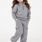 Cozy Mock Neck Fleece Gray Set