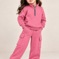 Cozy Mock Neck Fleece Pink Set