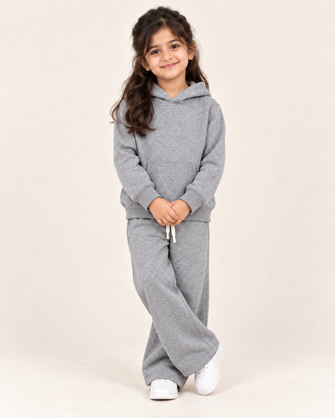 Cozy Hoodie Fleece Gray Set
